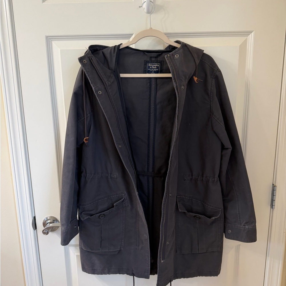 Abercrombie & Fitch Dark Gray Hooded Field Jacket